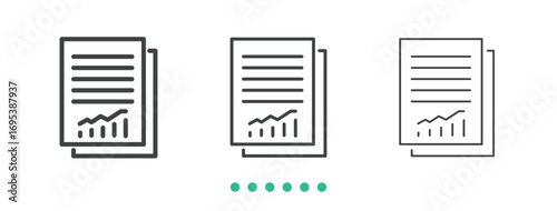 Financial report  icon. Thin line icon vector