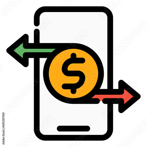 mobile banking transfer icon
