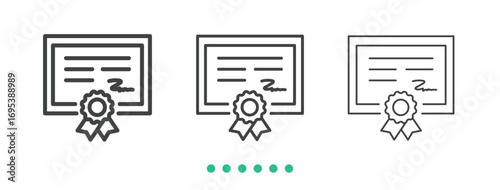 Certificate icon. Thin line icon vector