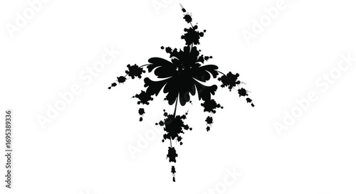 Intricate black fractal pattern on a white background, suggesting complexity and natural design.