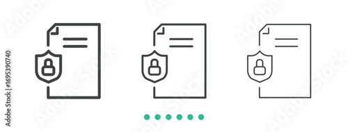 Document protection icon. Thin line icon vector