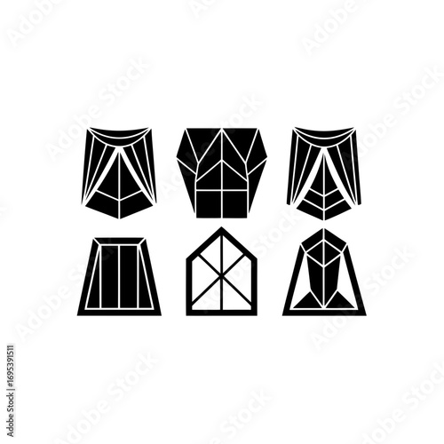 6 different polygonal futuristic window 