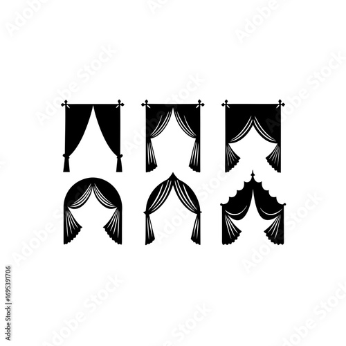 6 different regal arched cascade curtain silhouette
