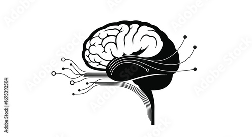 Abstract digital brain with glowing connections representing artificial intelligence and neural networks.