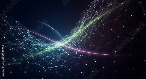 Abstract Digital Waveform Illustration With Vibrant Colors And Glowing Lines In Dark Background