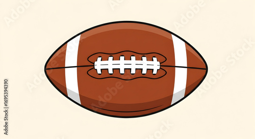American Football Illustration on Plain Background