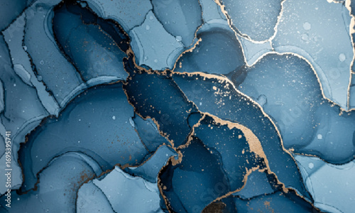 Steel Blue Iridescent Metallic Watercolor Texture