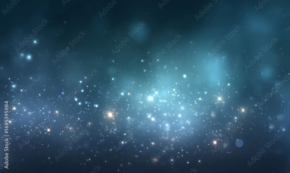 Naklejka premium A Stunning Night Sky Filled with Sparkling Stars and a Mystical Cosmic Glow Spread Across the Dark Universe. generative aI