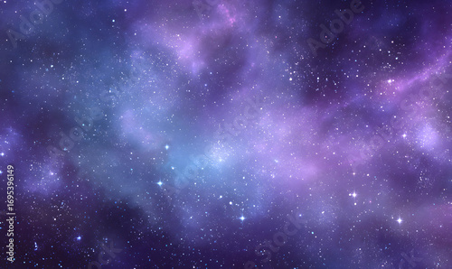 A Mesmerizing View of a Purple and Blue Nebula with Twinkling Stars Creating a Magical Cosmic Space. generative aI