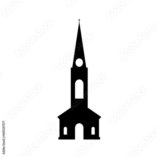 Vector illustration of church silhouette elegant religious building graphic for sacred architecture