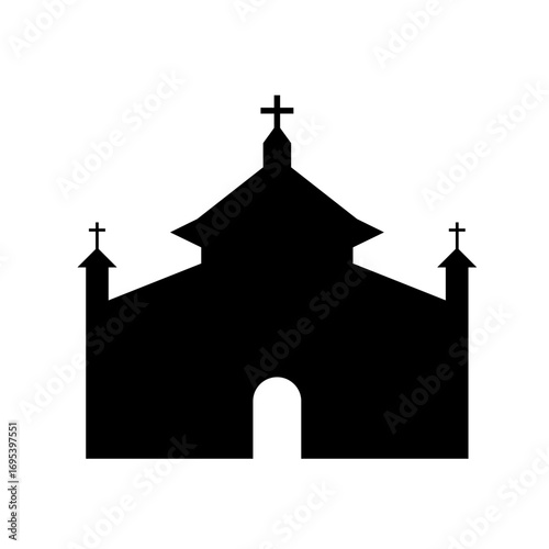 Vector illustration of church silhouette elegant religious building graphic for sacred architecture