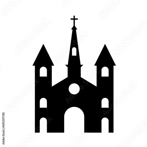 Vector illustration of church silhouette elegant religious building graphic for sacred architecture
