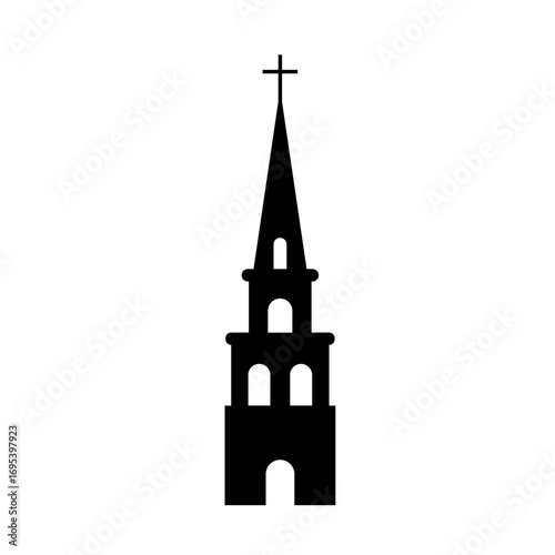 Vector illustration of church silhouette elegant religious building graphic for sacred architecture