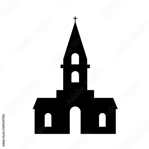 Vector illustration of church silhouette elegant religious building graphic for sacred architecture