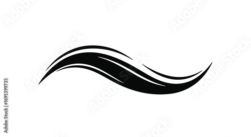 Elegant black abstract wave design, evoking movement and flow, perfect for graphic elements
