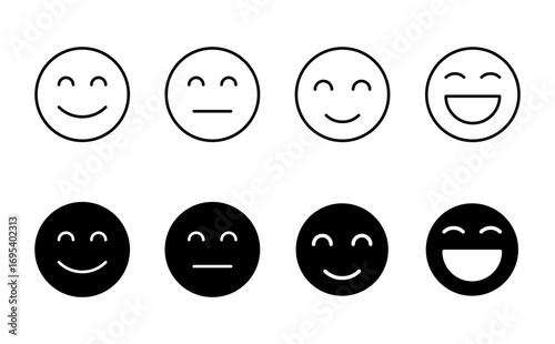 smile icon set. smile emoticon icon. feedback
