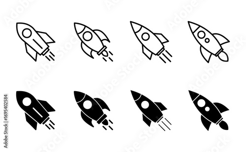 Rocket icon set. Startup icon vector.