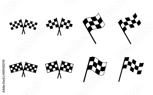 Racing flag icon set. race flag icon.Checkered racing flag icon