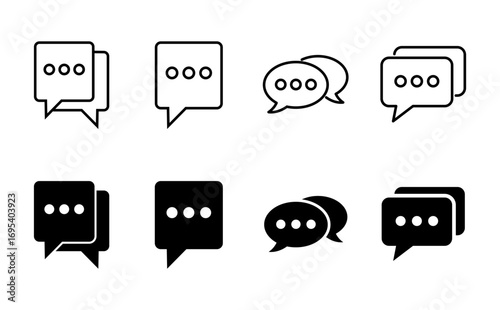Chat icon set. speech bubble icon. comment icon vector. message. contact us