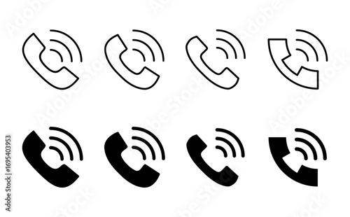 Call icon set. telephone icon vector. phone icon vector. contact us