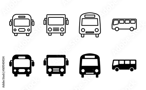 Bus icon set. bus vector icon