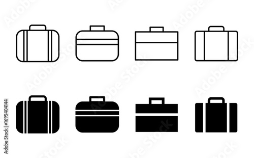 Briefcase icon set. suitcase icon. luggage symbol.