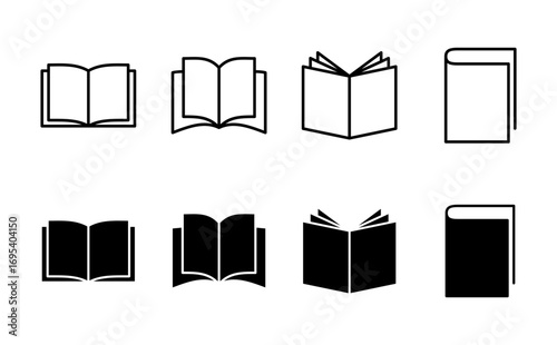 Book icon set. open book icon vector. ebook icon