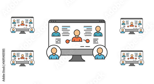 Seamless Virtual Connection & Online Meeting Icon: Empowering Remote Teams and Digital Collaboration
