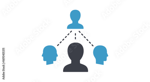 Modern Team Collaboration Icon: Visualizing Connected People for Business Strategy