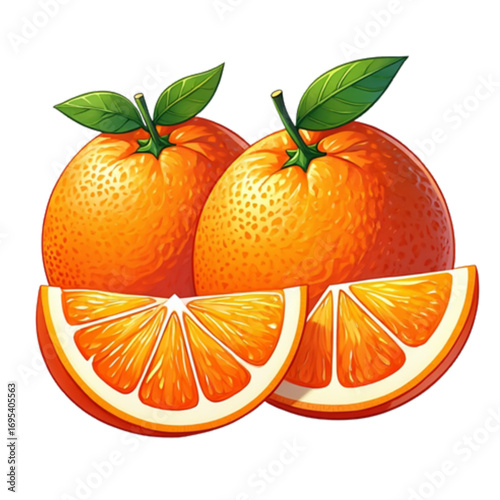 orange fruit on white background