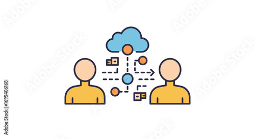 Dual Concept Synergy: Minimalist Vector Symbolizing Business Collaboration and Innovation