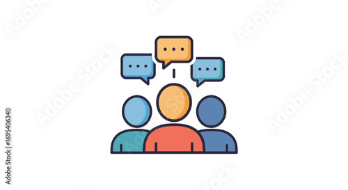 Dynamic Teamwork and Community Growth Icon for Collaborative Innovation