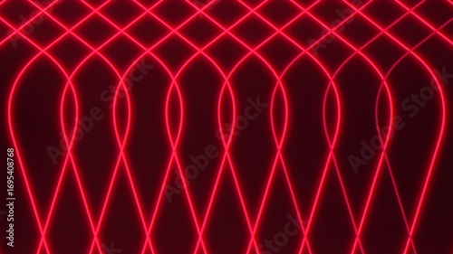 A vibrant pattern of glowing red lines creates a captivating zigzag design, forming a striking diamond shape at the center of the image