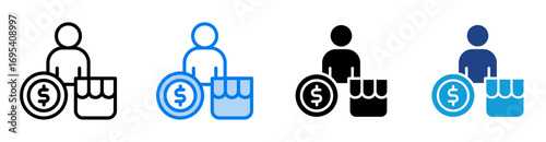 Seller icon set multiple style collection