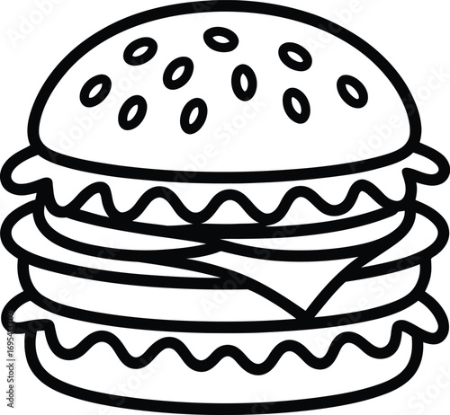 Simple Black and White Burger Icon
