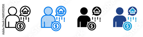 Buyer icon set multiple style collection