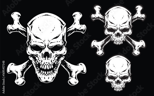 skull and bone vector illustration