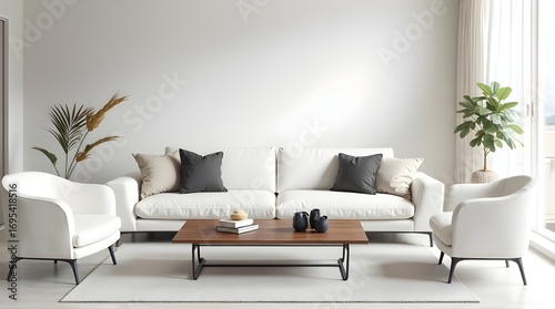 Elegant white living room design for sophisticated modern home staging and interior decor inspiration