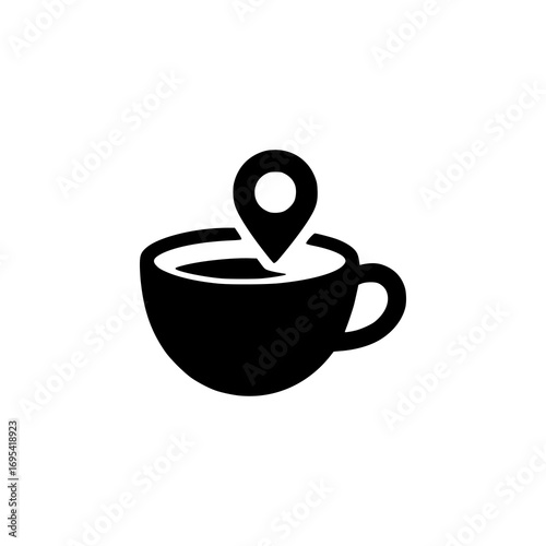 coffee guide map company logo vector illustration template design
