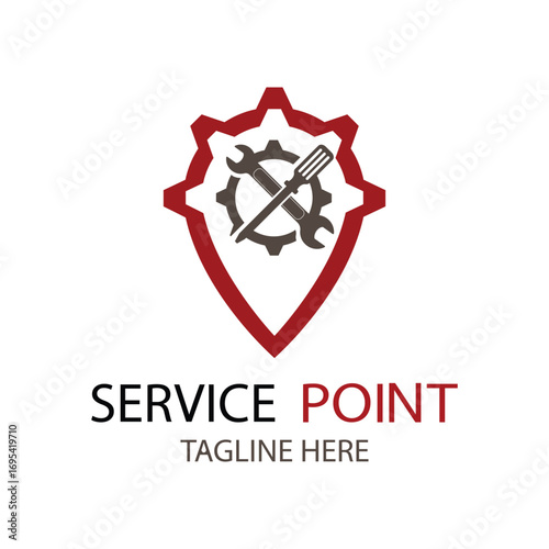 repair service point logo design