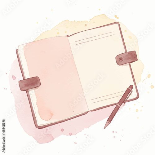 Elegant journal diary with pen, ready for your thoughts and ideas