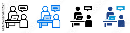 Consultation icon set multiple style collection