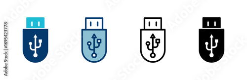 Usb icon vector isolated on white background. Flash disk icon vector