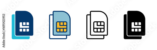 Sim card icon vector isolated on white background. Mobile slot icon. Mobile cellular phone sim card chip.