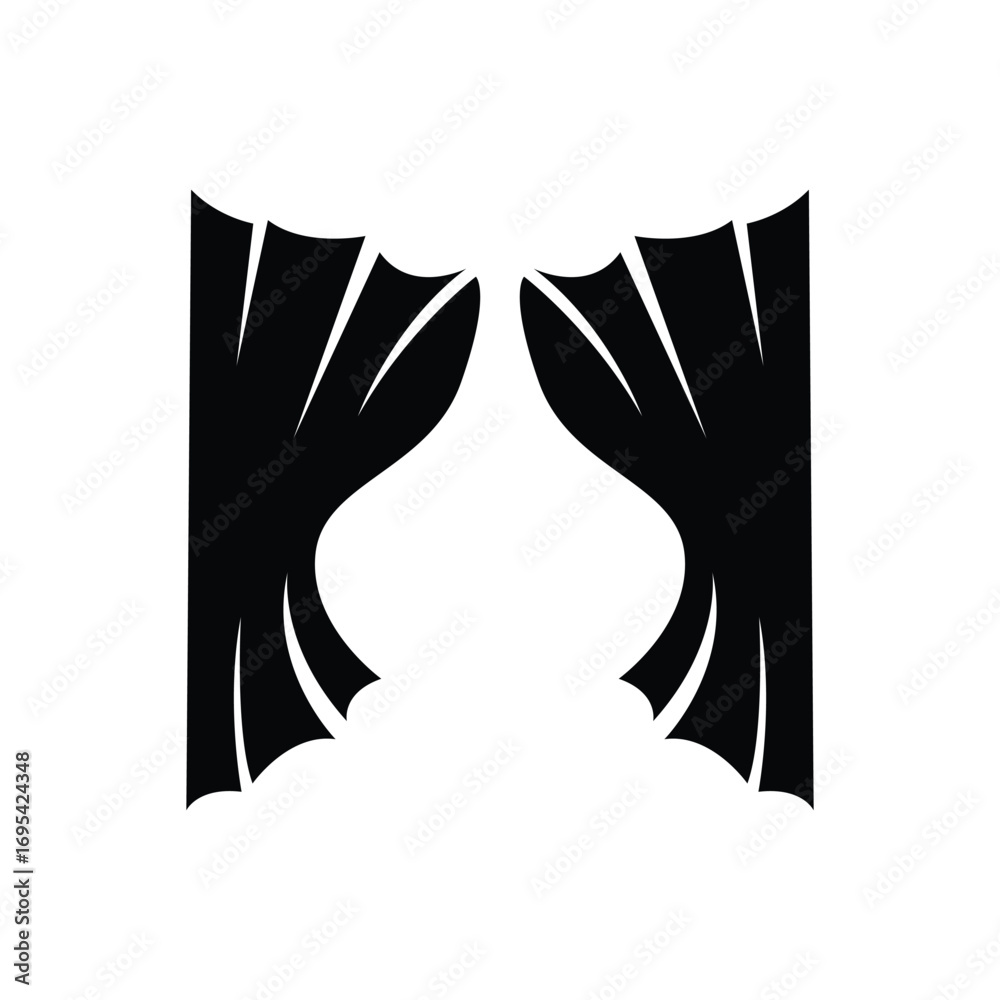 Obraz premium Home And Exhibition Curtain Logo Design, Building Decoration Vector Illustration