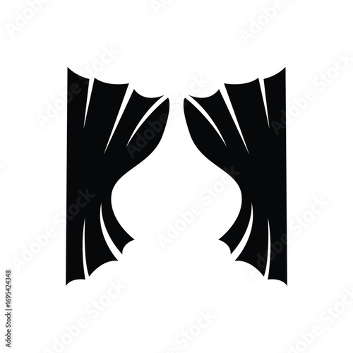 Home And Exhibition Curtain Logo Design, Building Decoration Vector Illustration