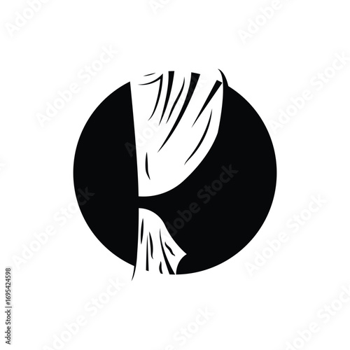 Home And Exhibition Curtain Logo Design, Building Decoration Vector Illustration