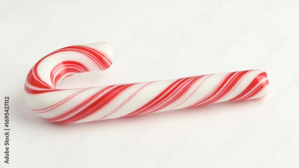 Close-up of a red and white striped candy cane