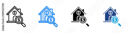 Appraisal icon set multiple style collection