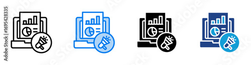 Marketing icon set multiple style collection